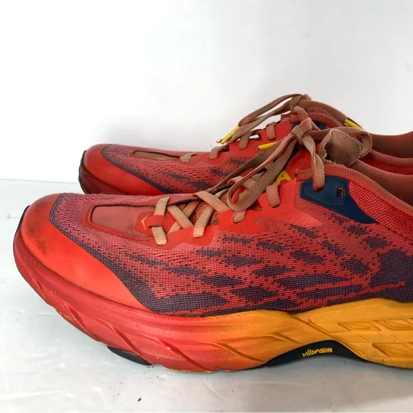 HOKA One One Mens Speedgoat Fiesta Radiant Yellow Orange Running Shoes 10.5 D
