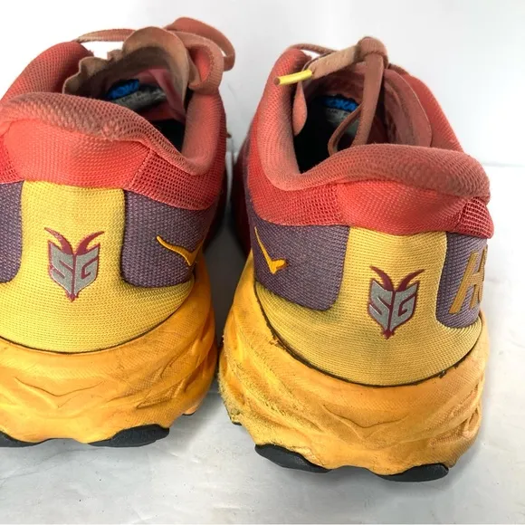 HOKA One One Mens Speedgoat Fiesta Radiant Yellow Orange Running Shoes 10.5 D