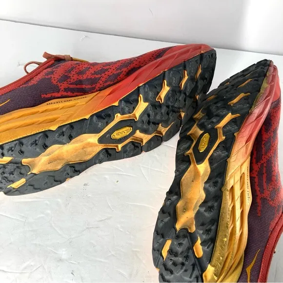 HOKA One One Mens Speedgoat Fiesta Radiant Yellow Orange Running Shoes 10.5 D