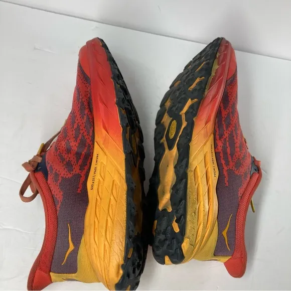 HOKA One One Mens Speedgoat Fiesta Radiant Yellow Orange Running Shoes 10.5 D