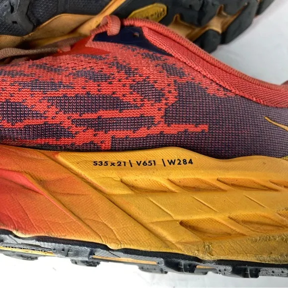 HOKA One One Mens Speedgoat Fiesta Radiant Yellow Orange Running Shoes 10.5 D