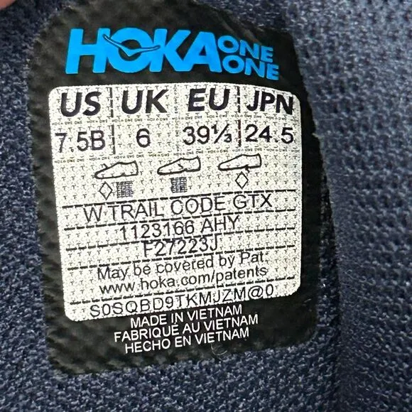 HOKA One One Trail Code GTX purple lace up shoes sneakers women’s 7.5 new