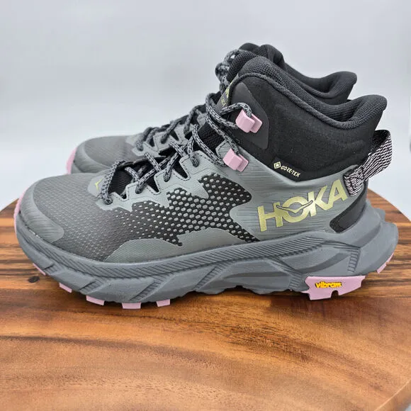 Hoka One One Trail Code GTX Shoes Women's 6.5 B Black Castlerock Hiking Trail