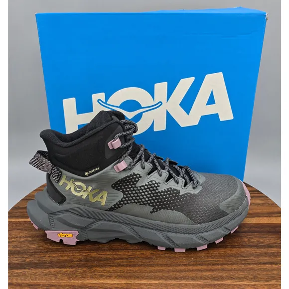 Hoka One One Trail Code GTX Shoes Women's 6.5 B Black Castlerock Hiking Trail