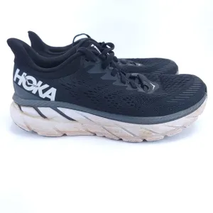 HOKA ONE ONE W CLIFTON 7 WOMENS RUNNING SHOES BLACK STYLE 1110509 BWHT Size 8