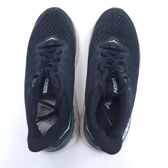HOKA ONE ONE W CLIFTON 7 WOMENS RUNNING SHOES BLACK STYLE 1110509 BWHT Size 8