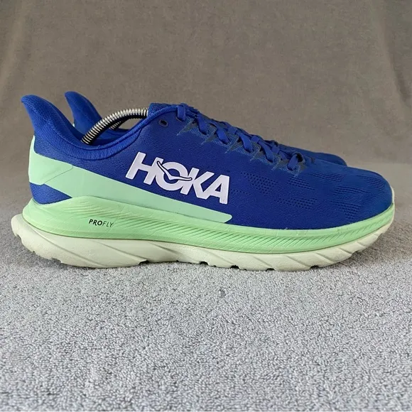 Hoka Shoes Mens 12 Blue Green Mach 4 Running Athletic Sneakers 1113528 DBGA