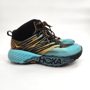 Hoka Speedgoat Mid 2 GTX Shoes Boot Womens Size 8 Aqua Gore Tex Hiking Vibram