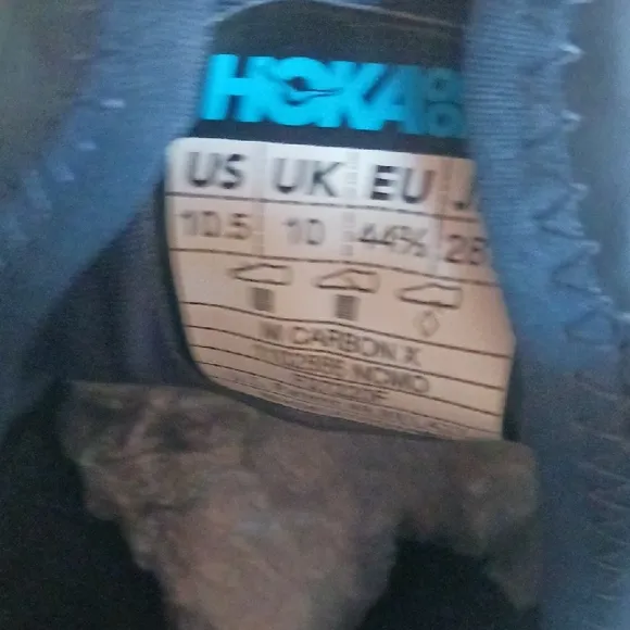 HOKA White and Navy Athletic Shoes