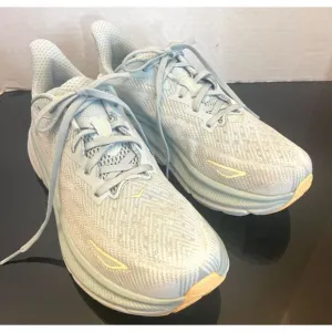Hoka One One Womens Clifton 9  Blue Running Shoes Sneakers Size 10.5B