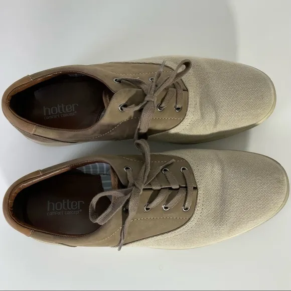 Hotter Comfort Concept Men’s Tan Brown Tie Loafers Size 9.5 Gently Used EUC.