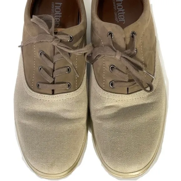 Hotter Comfort Concept Men’s Tan Brown Tie Loafers Size 9.5 Gently Used EUC.