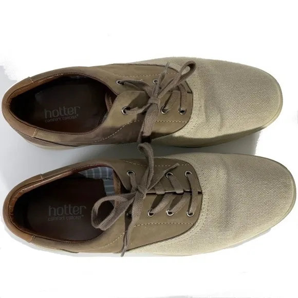 Hotter Comfort Concept Men’s Tan Brown Tie Loafers Size 9.5 Gently Used EUC.