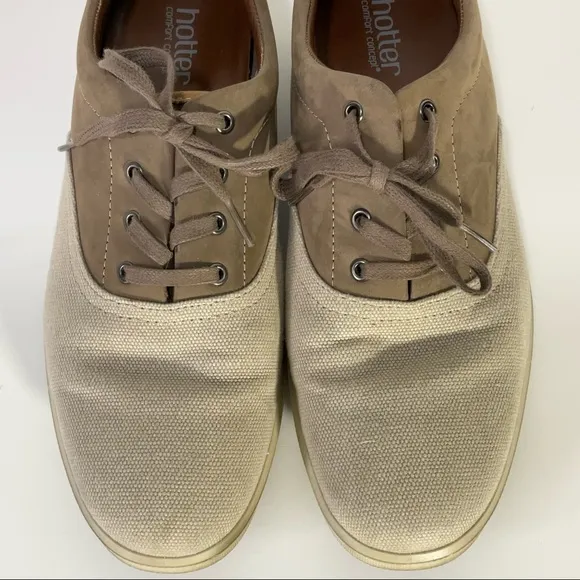 Hotter Comfort Concept Men’s Tan Brown Tie Loafers Size 9.5 Gently Used EUC.