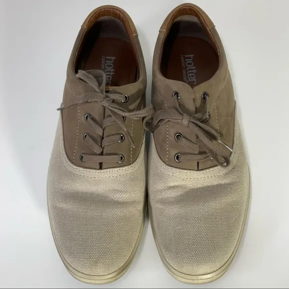 Hotter Comfort Concept Men’s Tan Brown Tie Loafers Size 9.5 Gently Used EUC.