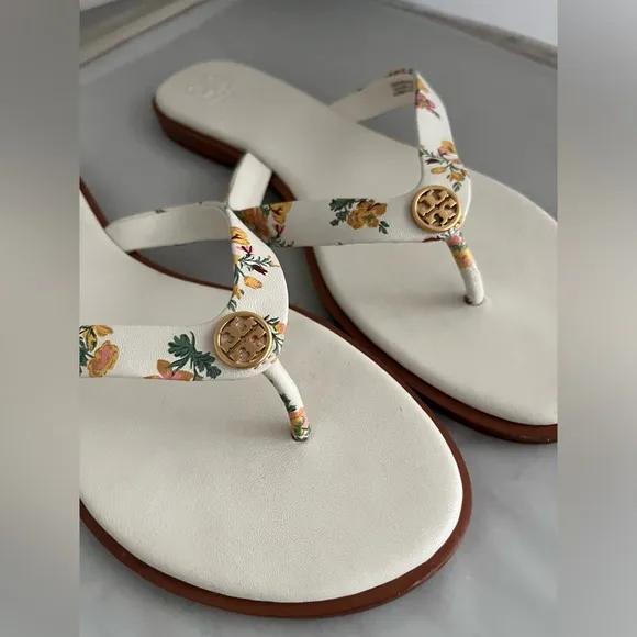 🎉HP🎉 Tory Burch Benton thin strap floral leather flip flop 10