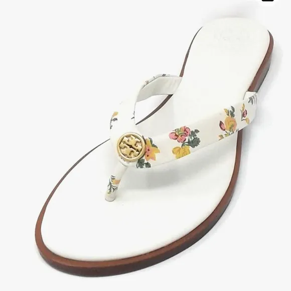 🎉HP🎉 Tory Burch Benton thin strap floral leather flip flop 10