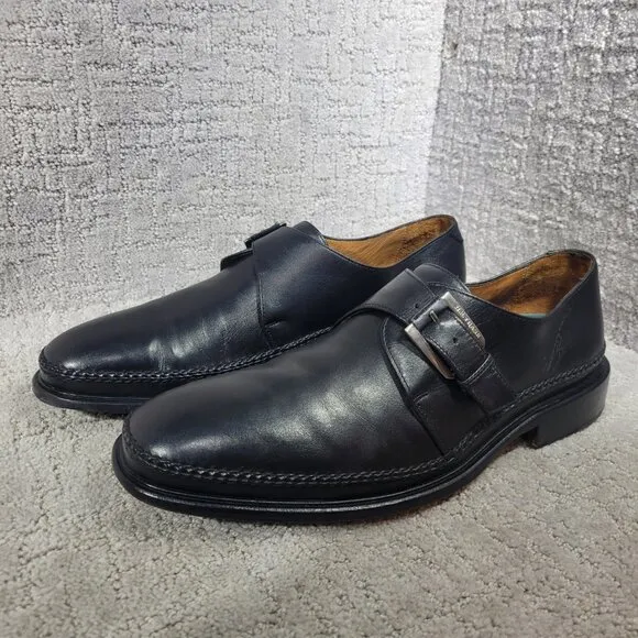 H.S. Trask Men's Size 11M US Black Leather Monk Strap Shoes H2102 001