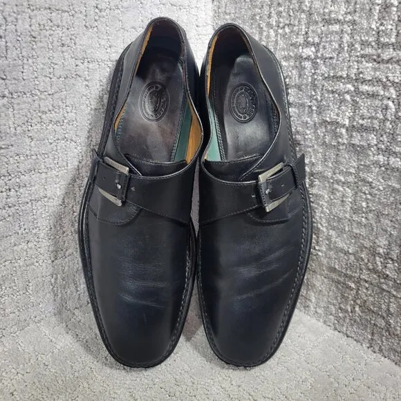 H.S. Trask Men's Size 11M US Black Leather Monk Strap Shoes H2102 001