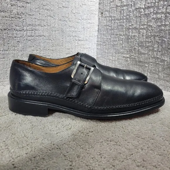 H.S. Trask Men's Size 11M US Black Leather Monk Strap Shoes H2102 001