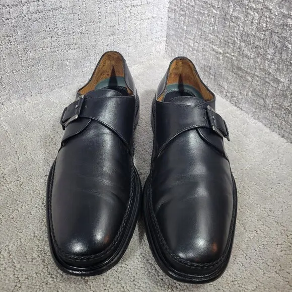 H.S. Trask Men's Size 11M US Black Leather Monk Strap Shoes H2102 001