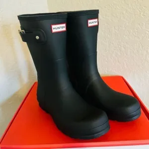 HUNTER Men's Original Short Waterproof Rain Boot, Rubber Black, Size 12, NWT