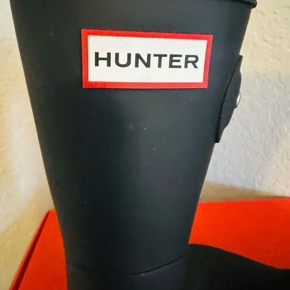 HUNTER Men's Original Short Waterproof Rain Boot, Rubber Black, Size 12, NWT