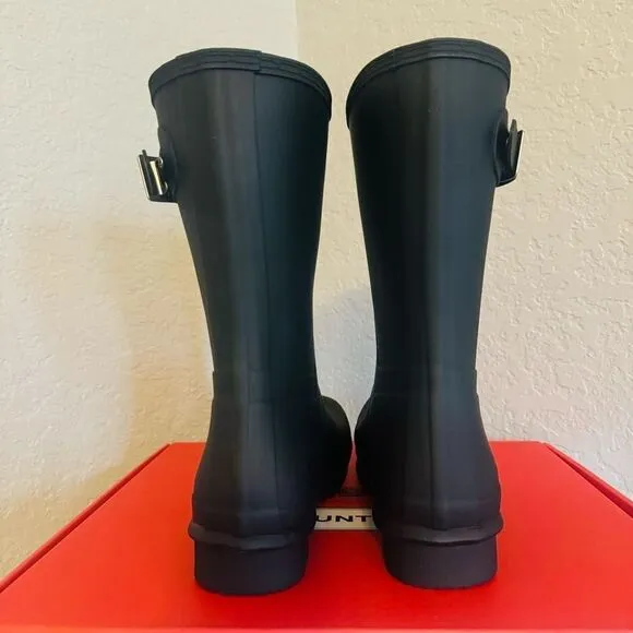HUNTER Men's Original Short Waterproof Rain Boot, Rubber Black, Size 12, NWT