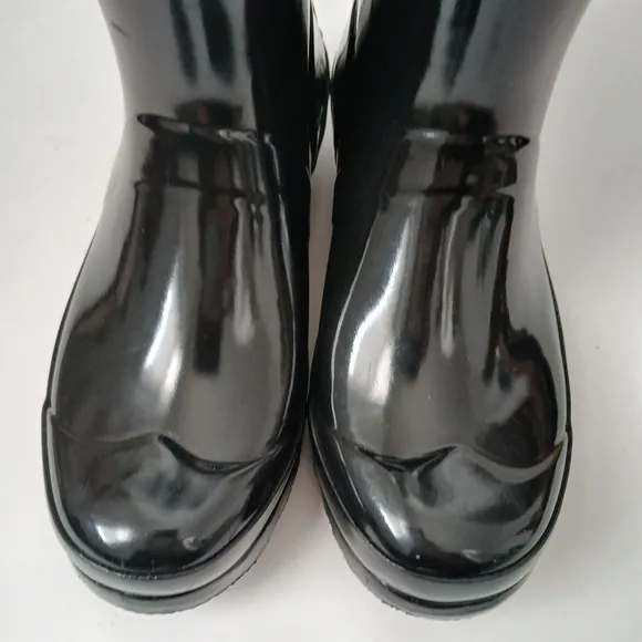 Hunter Original Gloss Wellington Black Rain Boots Kids Youth Size 2B/3G