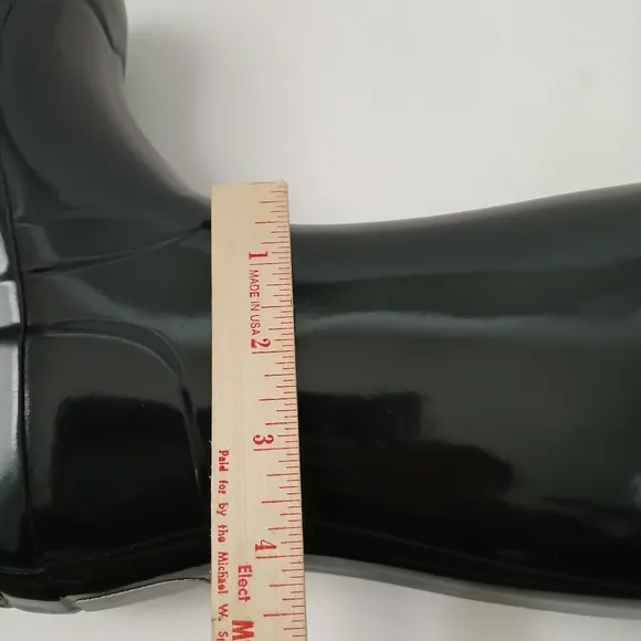 Hunter Original Gloss Wellington Black Rain Boots Kids Youth Size 2B/3G