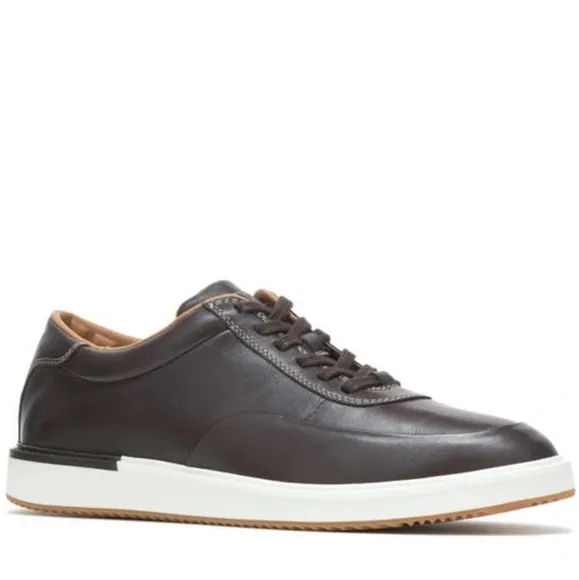HUSH PUPPIES leather mens lace up sneakers casual walking shoes oxfords brown