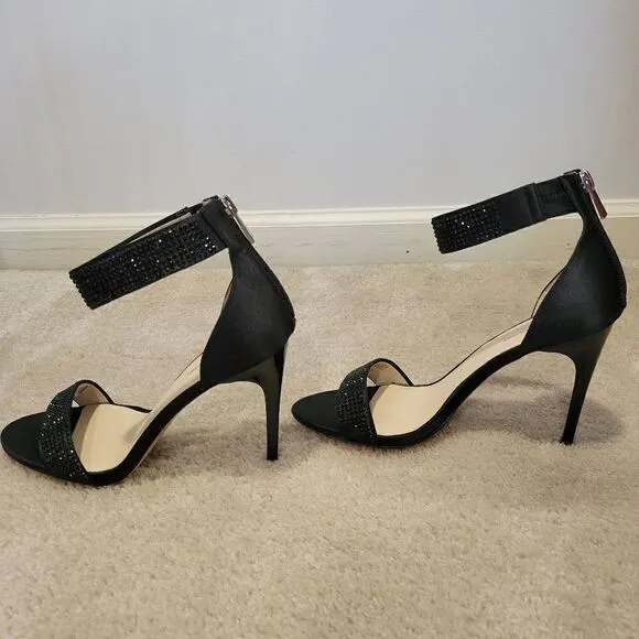 INC Black ankle strap sequin shoes