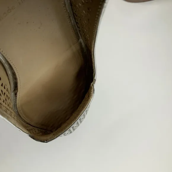 J. Crew Cleo Silver Mirror Perforated Loafers | 7