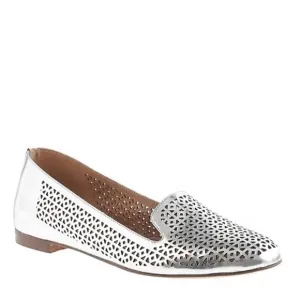 J. Crew Cleo Silver Mirror Perforated Loafers | 7