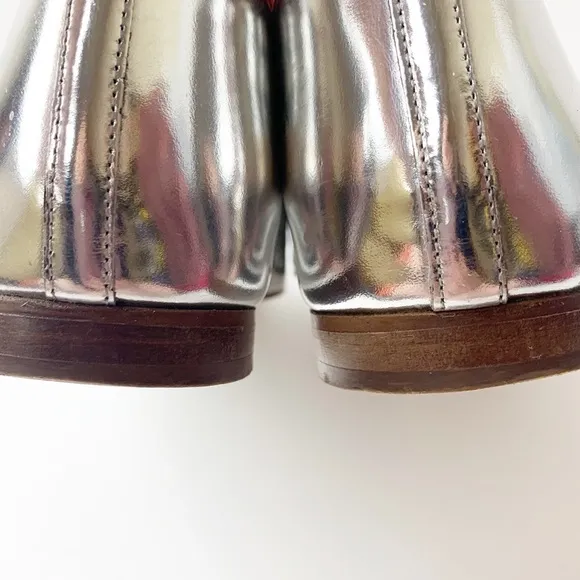 J. Crew Cleo Silver Mirror Perforated Loafers | 7