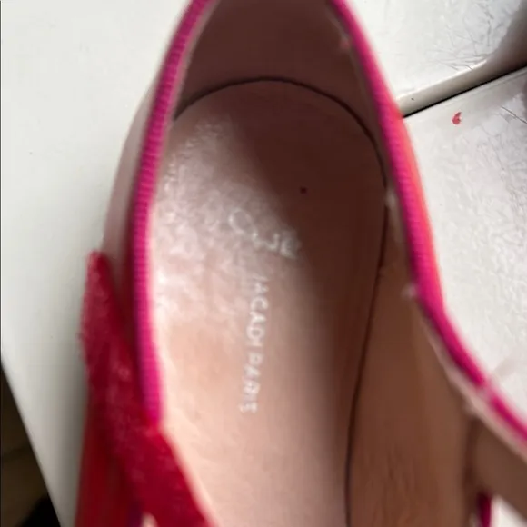 Jacadi Red and Pink Dress Shoes with Floral Accent