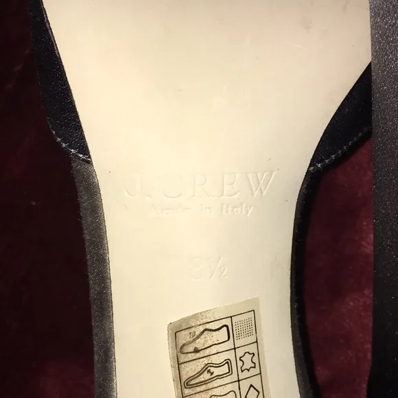 JCREW MADE IN ITALY SATIN ANKLE STRAP GRAY N BLACK NWT PUMPS SIZE 8.5