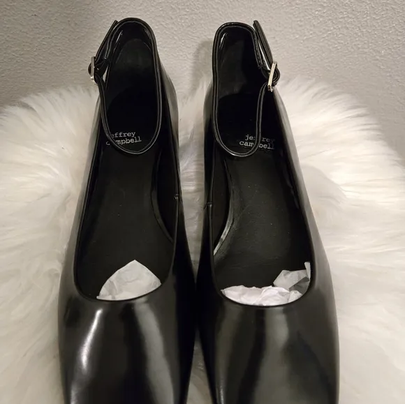 Jeffery Campbell Envious Women's Black Ankle Strap Shoes