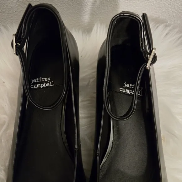 Jeffery Campbell Envious Women's Black Ankle Strap Shoes