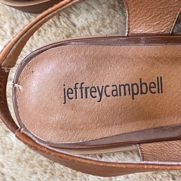 Jeffrey Campbell Oxbridge Cutout Slingback Leather Loafer In Tan Lizard Size 7