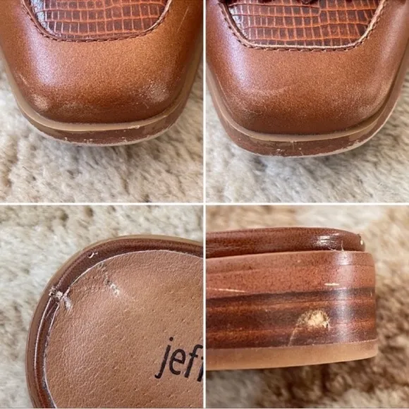 Jeffrey Campbell Oxbridge Cutout Slingback Leather Loafer In Tan Lizard Size 7