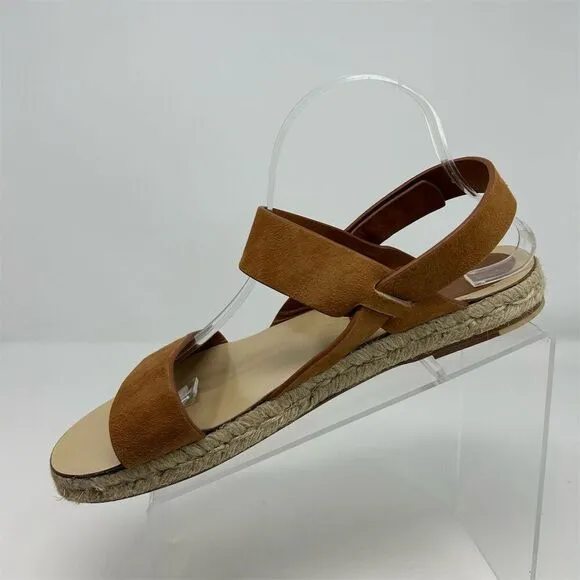 Jenni Kayne Women's Brown Tan Suede Slingback Espadrille Sandals Brown Size 41