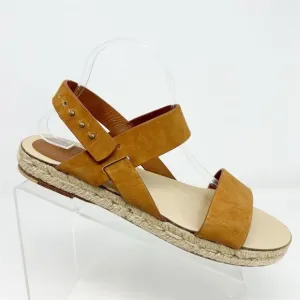 Jenni Kayne Women's Brown Tan Suede Slingback Espadrille Sandals Brown Size 41