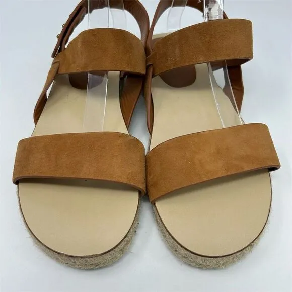 Jenni Kayne Women's Brown Tan Suede Slingback Espadrille Sandals Brown Size 41
