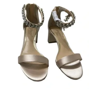 Jewel Badgley Mischka Catlina Ankle Strap Champagne Shoes Wedding Women's 5.5