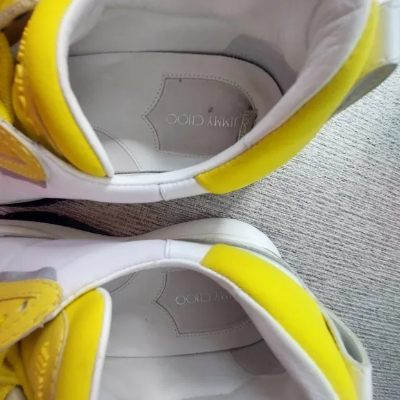 Jimmy Choo Yellow And White Women Sneakers
