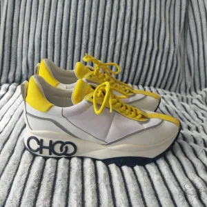 Jimmy Choo Yellow And White Women Sneakers