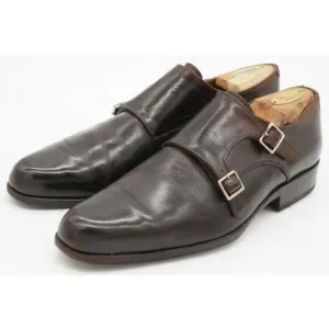 JOHN FLUEVOG Mens 205 PINE Twin Turbines Double Brown leather Monk Strap SZ 8