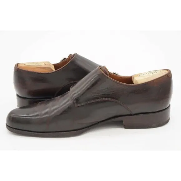 JOHN FLUEVOG Mens 205 PINE Twin Turbines Double Brown leather Monk Strap SZ 8