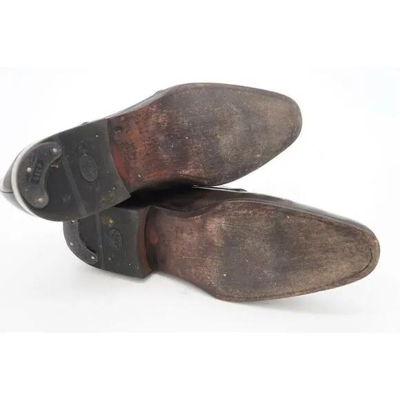 JOHN FLUEVOG Mens 205 PINE Twin Turbines Double Brown leather Monk Strap SZ 8